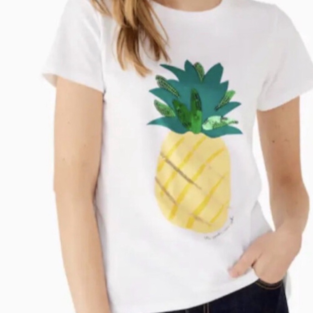 ♠️ Kate spade - 2 for 1 — Tee & bracelet- White & Yellow & black & gold bangle 🍍 - Picture 4 of 15